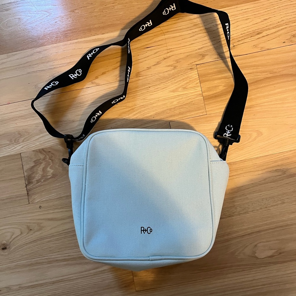 R+Co baby blue  Messenger Bag with Minimalist Design